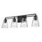 Z-Lite Lyna Vanity, 4-Light, 30.5 In.W x 6.5 In.L x 9 In.H, Matte Black/Clear 823-4V-MB - alternate 3